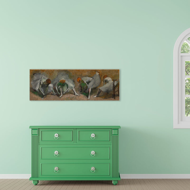 Ballet Girls Oil Painting Art Impressionism Style Canvas Wall Print, Multiple Sizes - Brown - Clearhalo - 'Arts' - 'Canvas Art' - 1727997