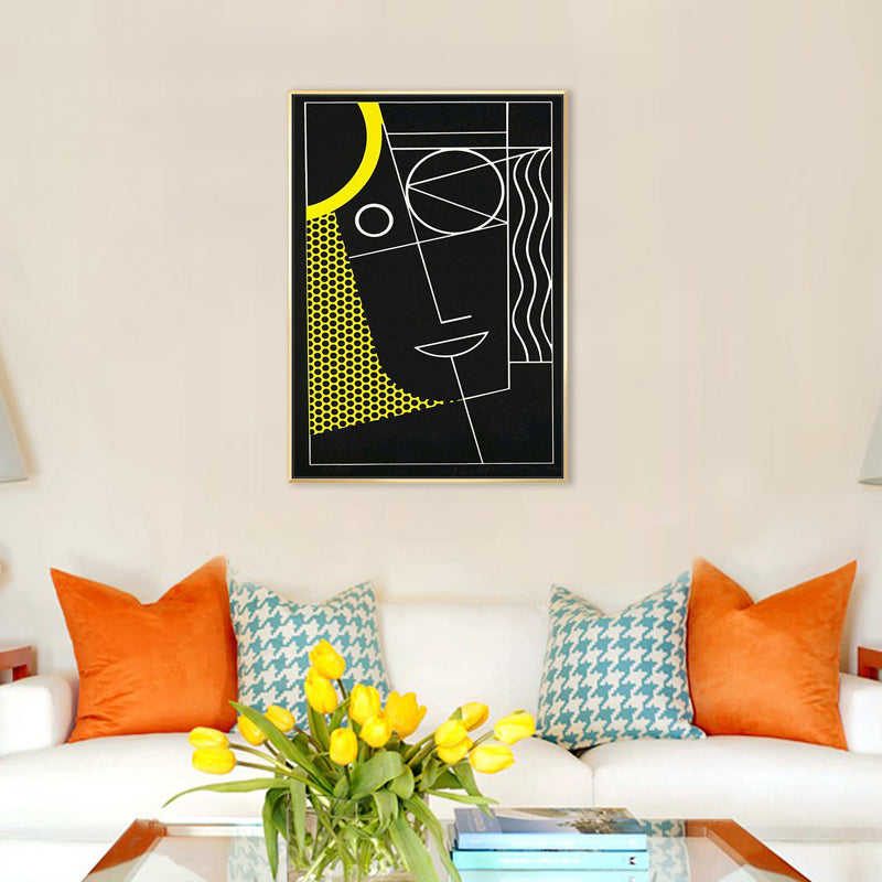 Black Abstract Wall Decor Illustration Scandinavian Style Textured Canvas for Playroom - Black - Clearhalo - 'Arts' - 'Canvas Art' - 1728106