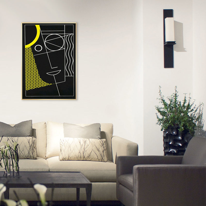 Black Abstract Wall Decor Illustration Scandinavian Style Textured Canvas for Playroom - Clearhalo - 'Arts' - 'Canvas Art' - 1728107