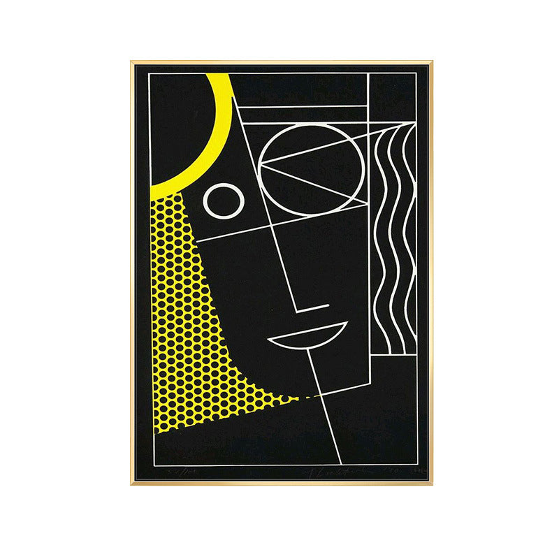 Black Abstract Wall Decor Illustration Scandinavian Style Textured Canvas for Playroom - Clearhalo - 'Arts' - 'Canvas Art' - 1728109