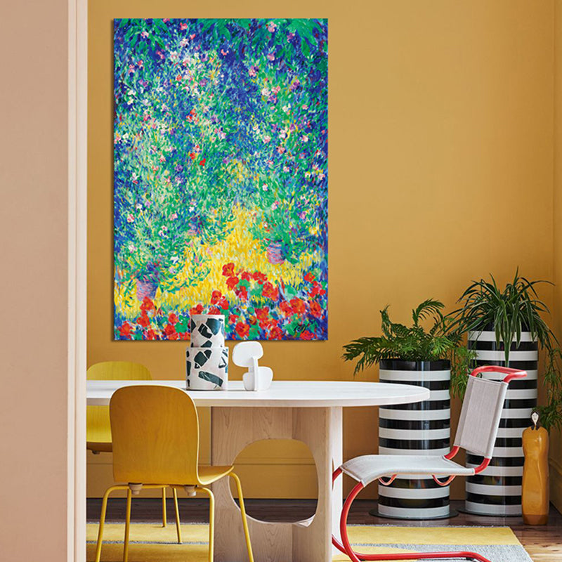 Impressionism Style Flower Shrubs Canvas Botanical Green Wall Decor, Multiple Sizes