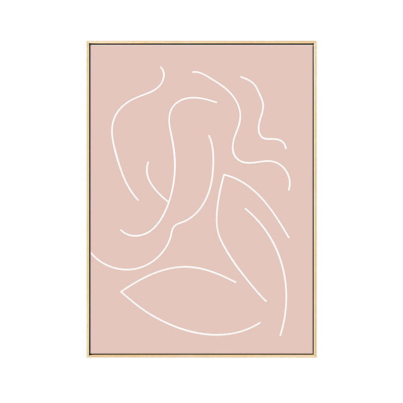 Pink Nude Woman Wall Art Line Drawing Minimalistic Bedroom Canvas Print for Room Clearhalo 'Art Gallery' 'Canvas Art' 'Contemporary Art Gallery' 'Contemporary Art' 'Minimalism' 'Minimalist Art Gallery' 'Scandinavian' Arts' 1728323