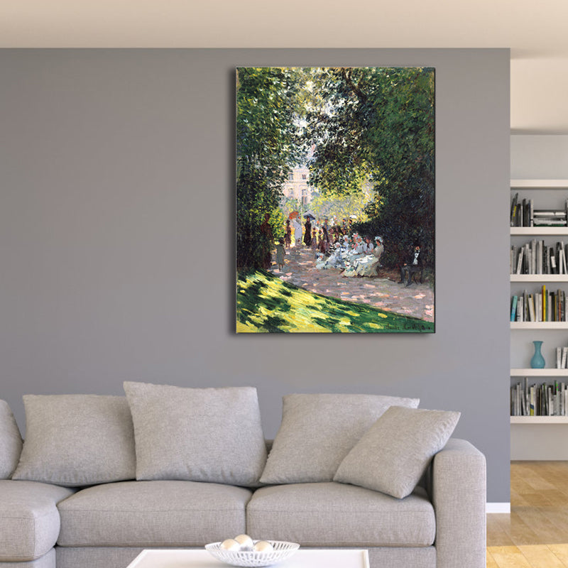 Figure Outing Scene Wall Decor for Bathroom Oil Painting Canvas Art Print, Multiple Sizes