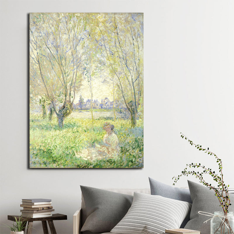Figure Outing Scene Wall Decor for Bathroom Oil Painting Canvas Art Print, Multiple Sizes