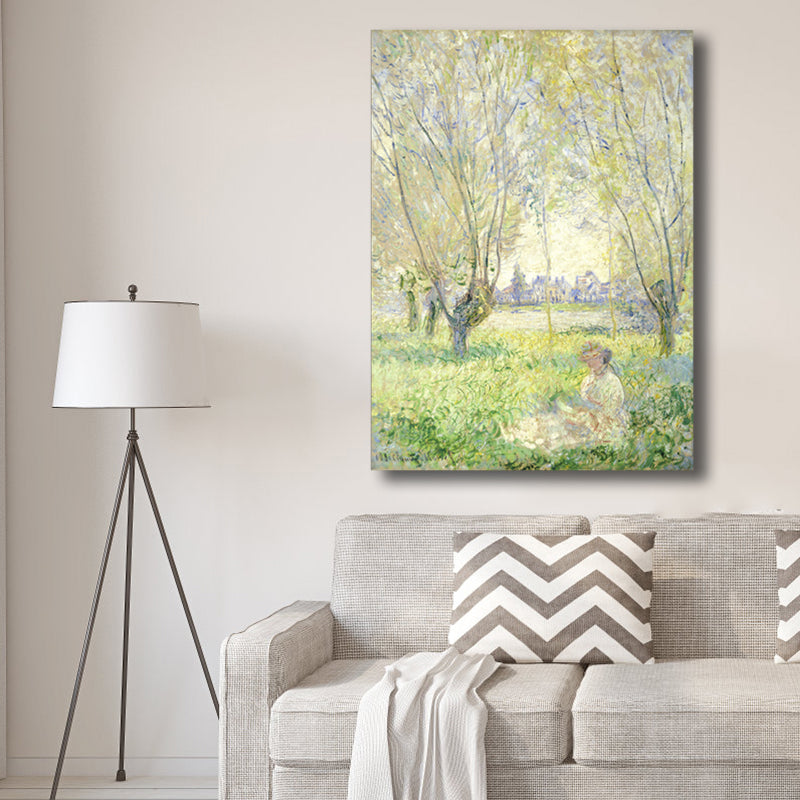 Figure Outing Scene Wall Decor for Bathroom Oil Painting Canvas Art Print, Multiple Sizes