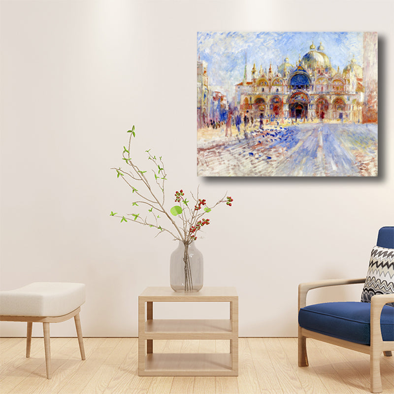 Impressionism Landmark Canvas Guest Room Wall Art Print in Purple, Multiple Sizes