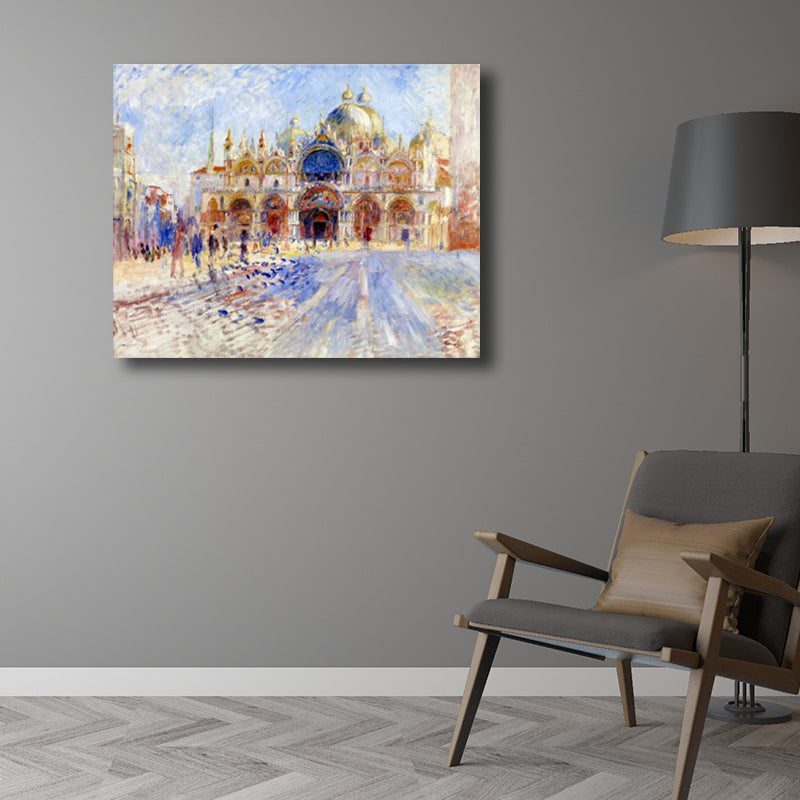 Impressionism Landmark Canvas Guest Room Wall Art Print in Purple, Multiple Sizes