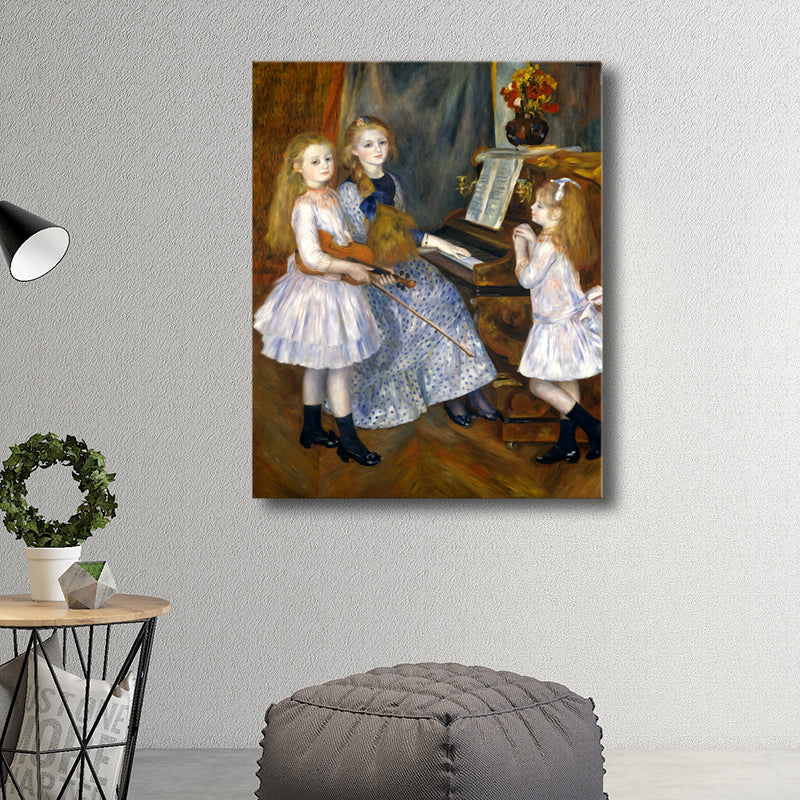 Girls and Instruments Music Painting Impressionism Canvas Wall Art, Multiple Sizes