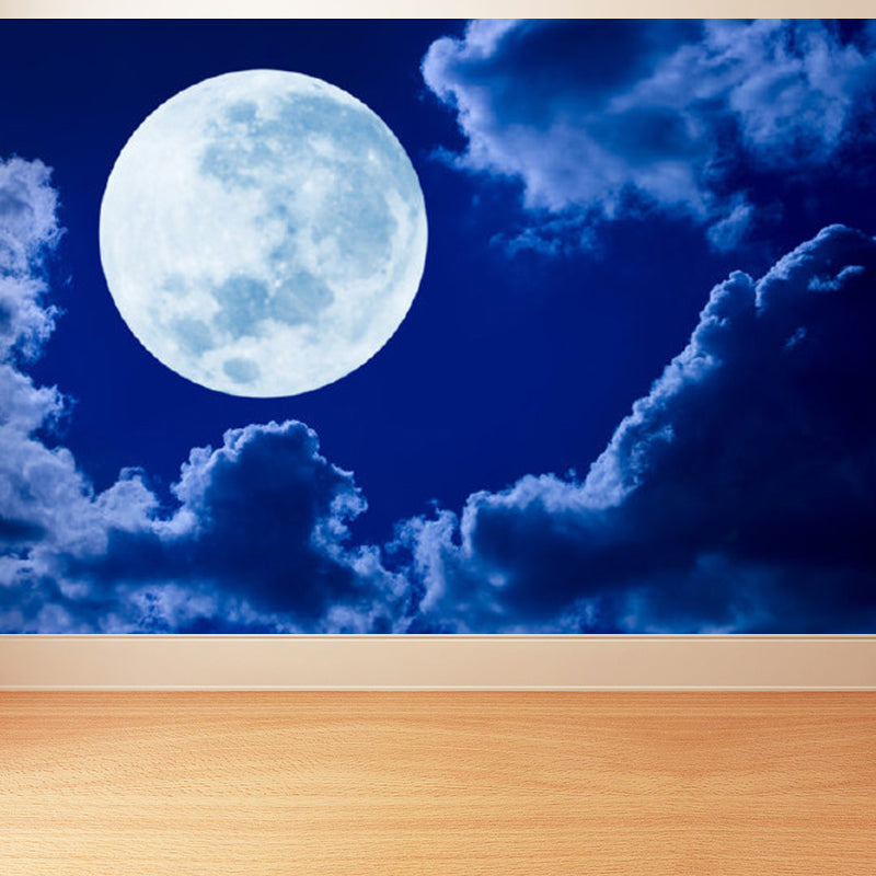 Contemporary Style Luna-Glob Mural Wallpaper Soft Color Outer Space Wall Covering Clearhalo 'Wall Decor' 'Wall Mural' 1729481