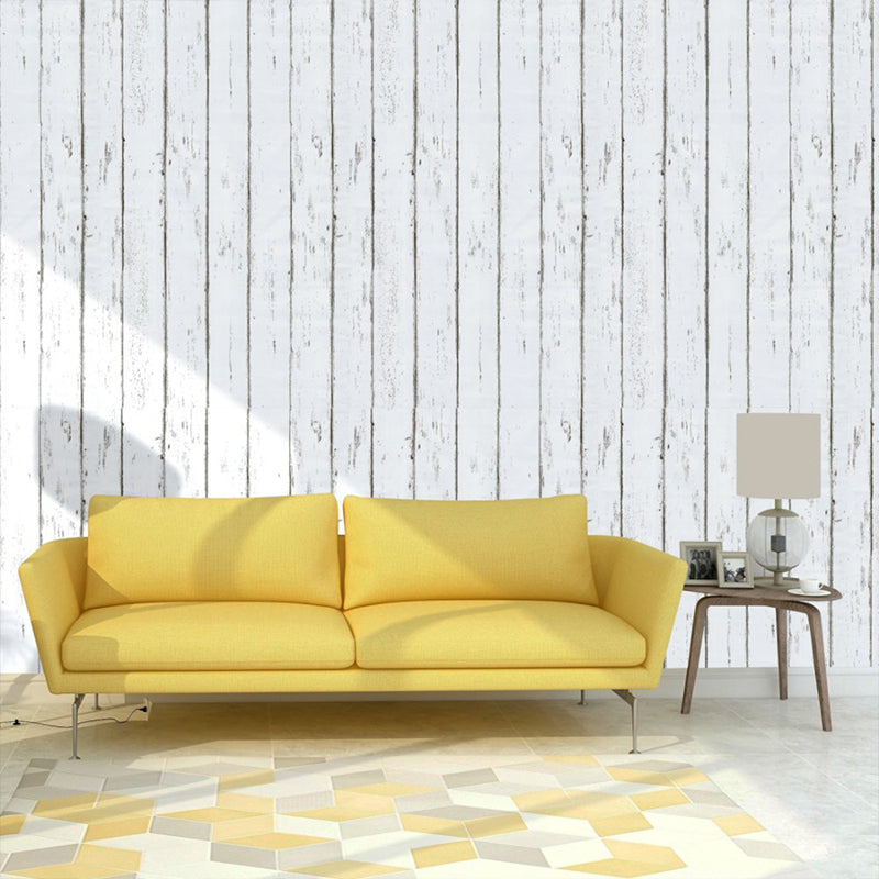 Adhesive Whitewashed Wood Wallpaper Country Style PVC Wall Decor for House Interior Clearhalo 'Country wall decor' 'Rustic' 'Wallpaper' Wall Decor' 1729971