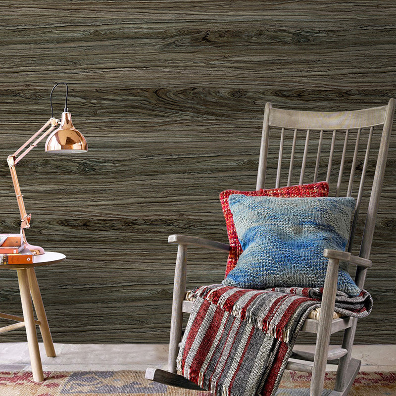 Dark Coffee Wood Look Wallpaper Peel and Paste Farmhouse Living Room Wall Covering Clearhalo 'Country wall decor' 'Rustic' 'Wallpaper' Wall Decor' 1729990