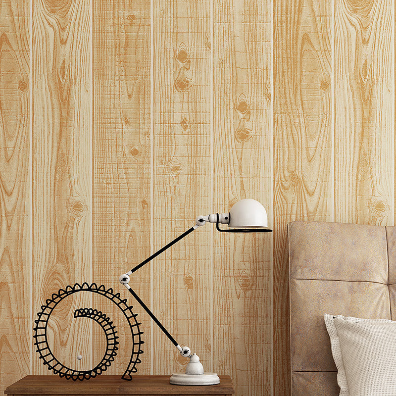 Wood Wallpaper Roll Rustic 3D Construction Wall Art in Light Color, 33' L x 20.5" W Light Yellow Clearhalo 'Country wall decor' 'Rustic' 'Wallpaper' Wall Decor' 1730095