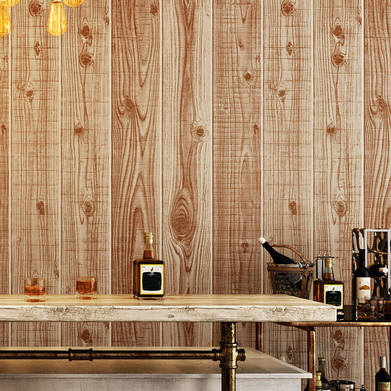 Wood Wallpaper Roll Rustic 3D Construction Wall Art in Light Color, 33' L x 20.5" W Dark Yellow Clearhalo 'Country wall decor' 'Rustic' 'Wallpaper' Wall Decor' 1730098