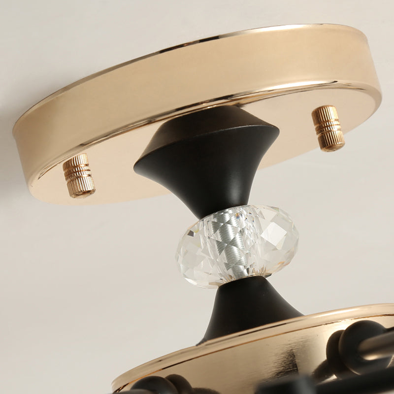 Dining Room Urn Shade Ceiling Fixture Milk Glass 5 Lights Modern White Semi Ceiling Mount Light Clearhalo 'Ceiling Lights' 'Close To Ceiling Lights' 'Close to ceiling' 'Glass shade' 'Glass' 'Semi-flushmount' Lighting' 173131