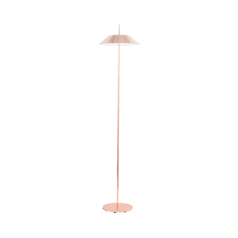 Half Conical Floor Standing Lamp Simplicity Iron LED Black/White/Gold Standing Lamp for Living Room Clearhalo 'Floor Lamps' 'Lamps' Lighting' 173751