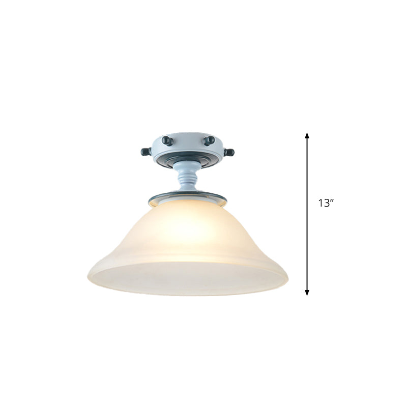 Restaurant Cafe Pendant Lighting Metal & Frosted Glass Nautical Style Hanging Lamp in Blue Clearhalo 'Ceiling Lights' 'Close To Ceiling Lights' 'Glass shade' 'Glass' 'Pendant Lights' 'Pendants' Lighting' 173823