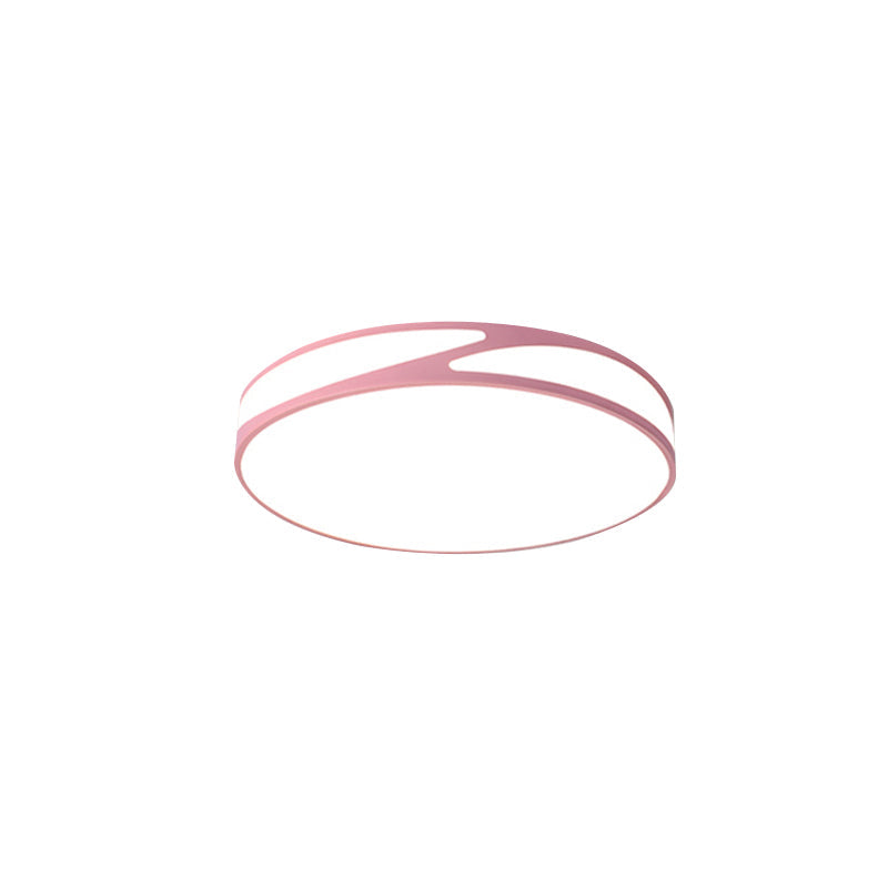 Candy Colored Circular Flush Ceiling Light Macaron Style Acrylic Ceiling Lamp for Office Clearhalo 'Ceiling Lights' 'Close To Ceiling Lights' 'Close to ceiling' 'Flush mount' Lighting' 173936