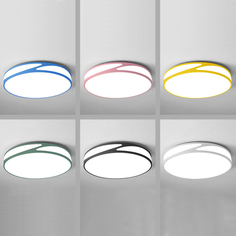 Candy Colored Circular Flush Ceiling Light Macaron Style Acrylic Ceiling Lamp for Office Clearhalo 'Ceiling Lights' 'Close To Ceiling Lights' 'Close to ceiling' 'Flush mount' Lighting' 173942