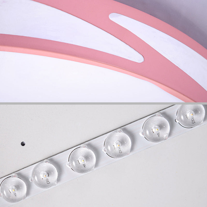 Candy Colored Circular Flush Ceiling Light Macaron Style Acrylic Ceiling Lamp for Office Clearhalo 'Ceiling Lights' 'Close To Ceiling Lights' 'Close to ceiling' 'Flush mount' Lighting' 173943