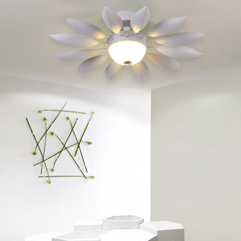 Metal Leaf Ceiling Mount Light One Head Pretty Ceiling Fixture with Candy Color for Kindergarten Silver Clearhalo 'Ceiling Lights' 'Close To Ceiling Lights' 'Close to ceiling' 'Flush mount' Lighting' 174074