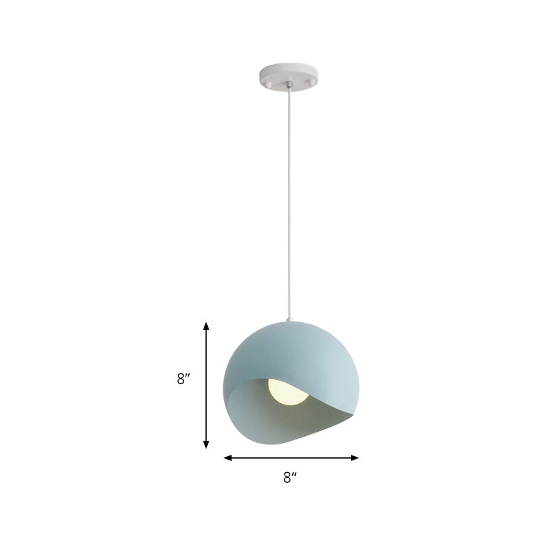 Waveforms Dome Pendant Lamp Nordic Style Metal 8"/12" W 1 Head Black/Gray Ceiling Lighting for Living Room Clearhalo 'Ceiling Lights' 'Modern Pendants' 'Modern' 'Pendant Lights' 'Pendants' Lighting' 174311