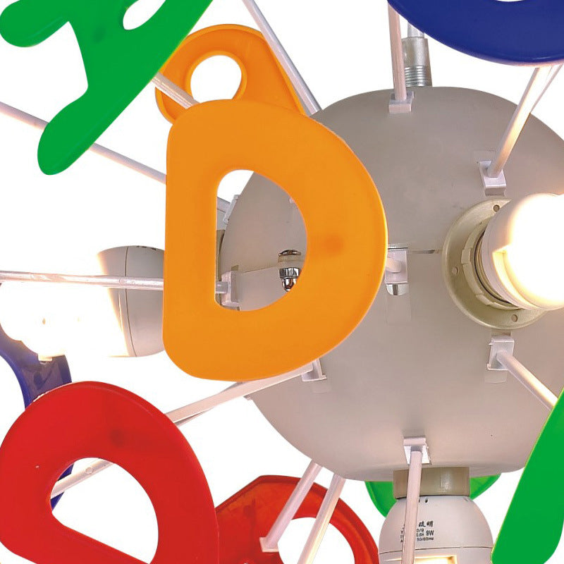 Kids Globe Ceiling Pendant 4 Lights Plastic Multi-Color Hanging Light for Nursing Room Clearhalo 'Ceiling Lights' 'Chandeliers' Lighting' options 174379
