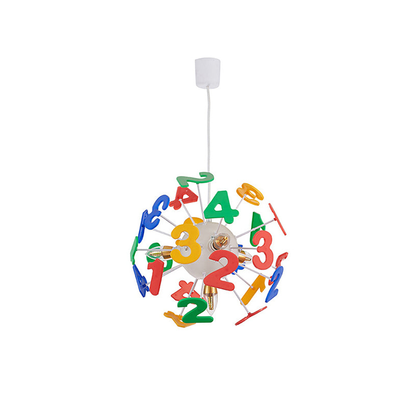 Kids Globe Ceiling Pendant 4 Lights Plastic Multi-Color Hanging Light for Nursing Room Clearhalo 'Ceiling Lights' 'Chandeliers' Lighting' options 174382