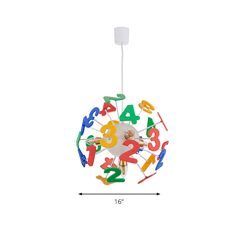 Kids Globe Ceiling Pendant 4 Lights Plastic Multi-Color Hanging Light for Nursing Room Clearhalo 'Ceiling Lights' 'Chandeliers' Lighting' options 174383