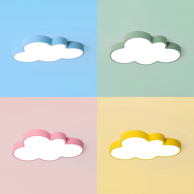 Cloud Child Bedroom Flush Mount Light Acrylic Nordic Style Macaron Colored Ceiling Lamp Clearhalo 'Ceiling Lights' 'Close To Ceiling Lights' 'Close to ceiling' 'Flush mount' Lighting' 174528