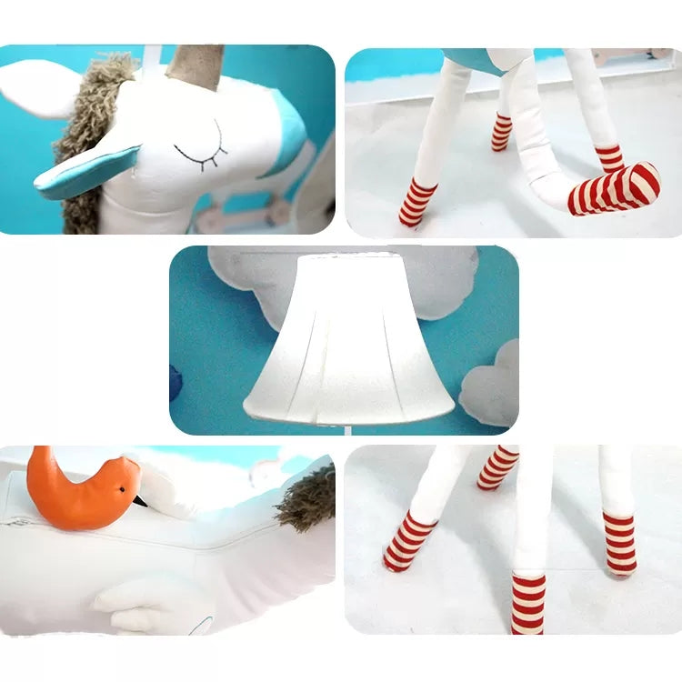 Cartoon Long Neck Animal Floor Light 1 Light Fabric Floor Lamp for Living Room Kindergarten Clearhalo 'Floor Lamps' 'Lamps' Lighting' 17457
