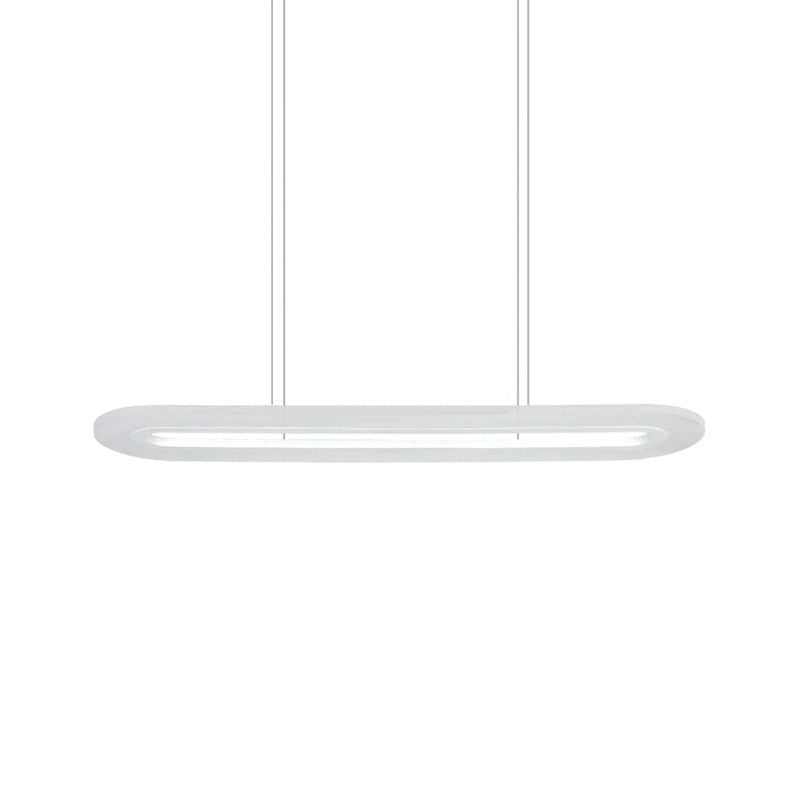 Oval Office Ceiling Light Acrylic 31.5"/39" Wide LED Modernism Pendant in Warm/White/Natural Light Clearhalo 'Ceiling Lights' 'Modern Pendants' 'Modern' 'Pendant Lights' 'Pendants' Lighting' 174881