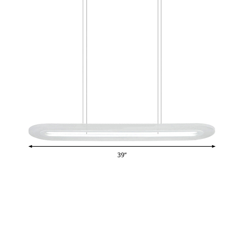 Oval Office Ceiling Light Acrylic 31.5"/39" Wide LED Modernism Pendant in Warm/White/Natural Light Clearhalo 'Ceiling Lights' 'Modern Pendants' 'Modern' 'Pendant Lights' 'Pendants' Lighting' 174883