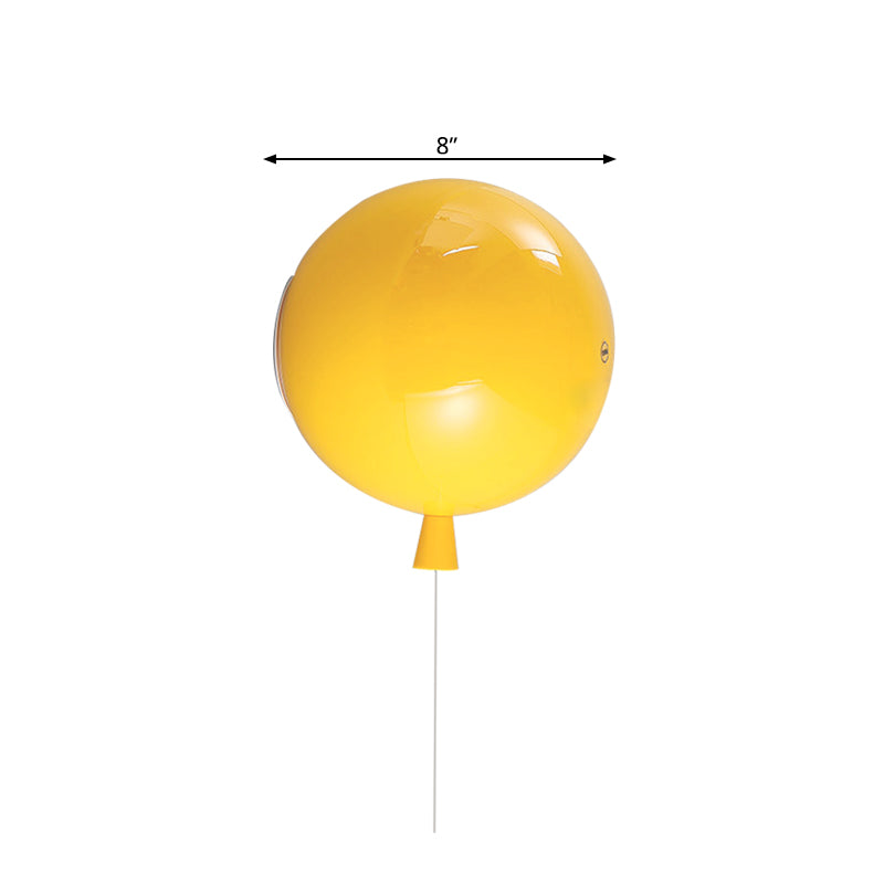 Creative Balloon Shaped Wall Sconce One Bulb Glass Wall Light for Baby Bedroom Corridor Clearhalo 'Wall Lamps & Sconces' 'Wall Lights' Lighting' 175012