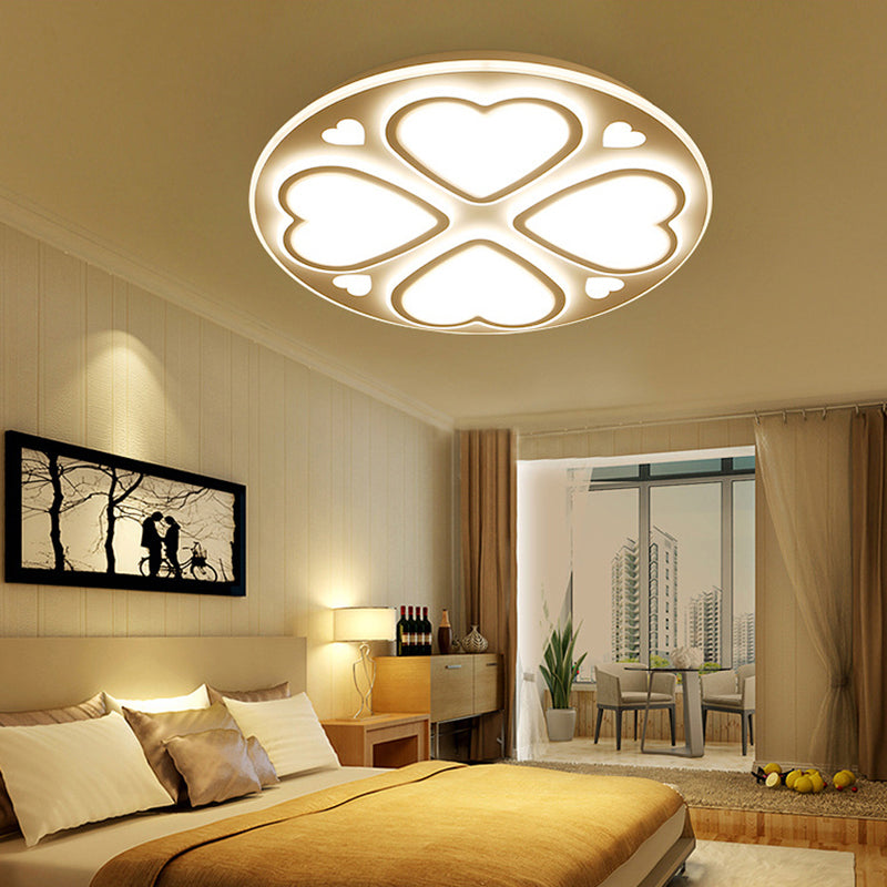 Acrylic Heart Petal Ceiling Light Modern Stylish Flush Mount Light in White Finish for Bathroom Clearhalo 'Ceiling Lights' 'Close To Ceiling Lights' 'Close to ceiling' 'Flush mount' Lighting' 175234