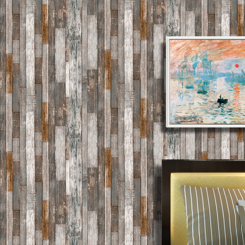 Pastel Painted Wood Wallpaper Roll Waterproofing Farmhouse Sitting Room Wall Art Clearhalo 'Country wall decor' 'Rustic' 'Wallpaper' Wall Decor' 1756686