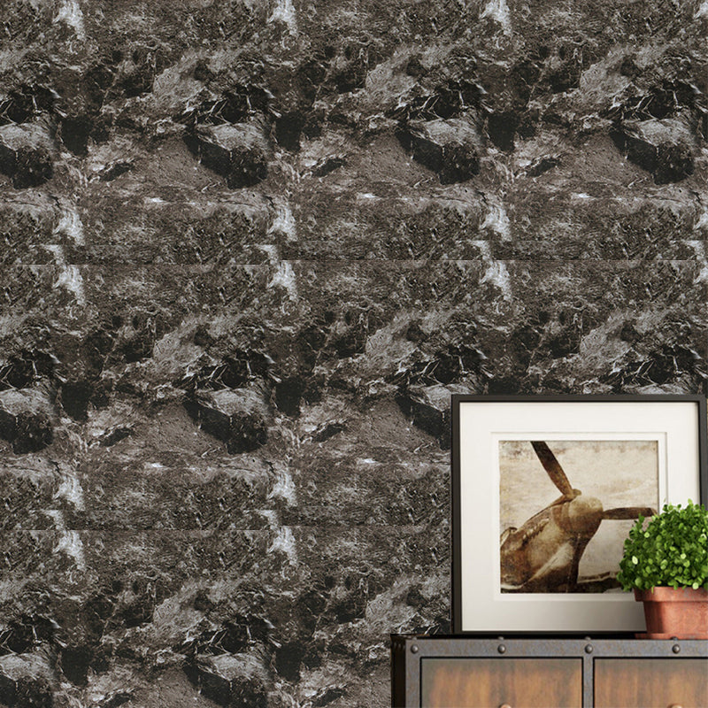Modernist Marble Peel Wallpaper Roll Pastel Color Living Room Wall Covering, 19.4-sq ft Dark Gray Clearhalo 'Modern wall decor' 'Modern' 'Wallpaper' Wall Decor' 1756856