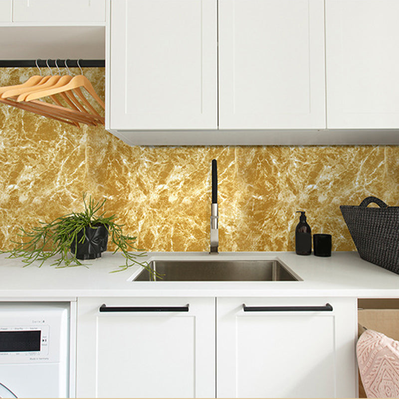 Modernist Marble Peel Wallpaper Roll Pastel Color Living Room Wall Covering, 19.4-sq ft Yellow Clearhalo 'Modern wall decor' 'Modern' 'Wallpaper' Wall Decor' 1756862