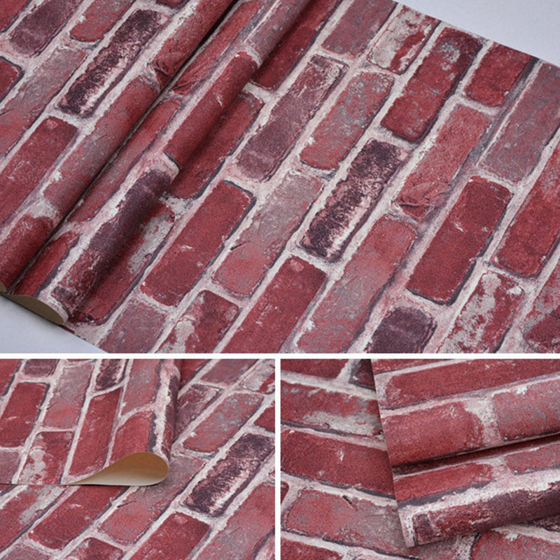 Moisture Resistant Brick Look Wallpaper 33' L x 20.5" W Rustic Wall Covering for Restaurant Clearhalo 'Country wall decor' 'Rustic' 'Wallpaper' Wall Decor' 1756934