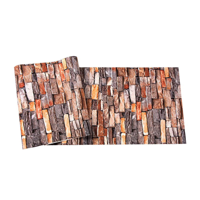 Smooth Dark Color Wallpaper Cyberpunk Stacked Brick Print Wall Art, 31' L x 20.5" W Clearhalo 'Industrial wall decor' 'Industrial' 'Wallpaper' Wall Decor' 1756940