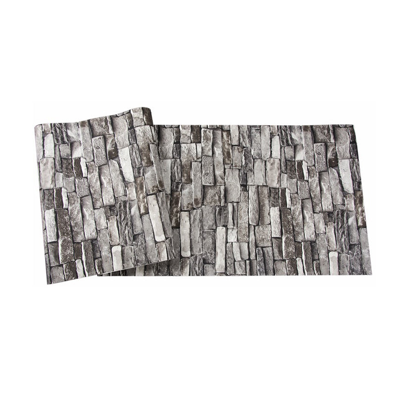 Smooth Dark Color Wallpaper Cyberpunk Stacked Brick Print Wall Art, 31' L x 20.5" W Clearhalo 'Industrial wall decor' 'Industrial' 'Wallpaper' Wall Decor' 1756945