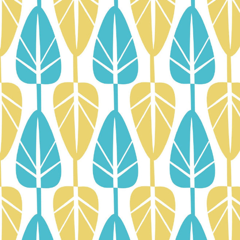Illustration Style Leaves Wall Mural Giant Wall Covering for Dining Room, Custom Clearhalo 'Wall Decor' 'Wall Mural' 1757120