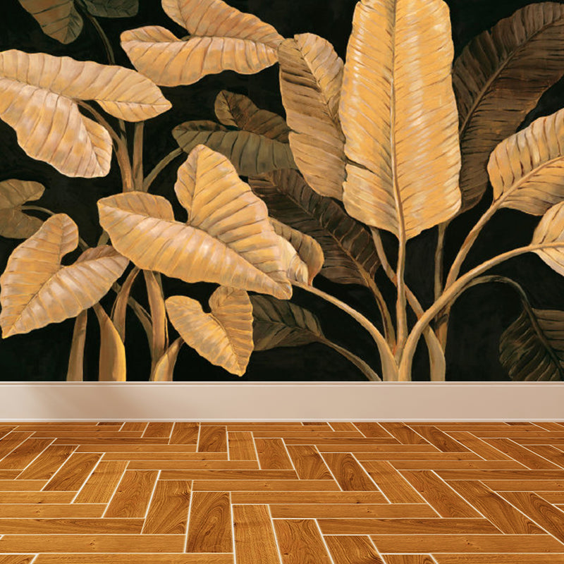 Various Leaves Wall Mural for Dining Room Illustration Wall Decor, Custom Printed Yellow Clearhalo 'Wall Decor' 'Wall Mural' 1757177