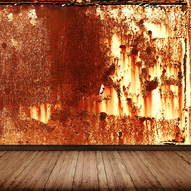 Metal Corrosion Wall Mural Decal Steampunk Washable Living Room Wall Covering, Custom Made Clearhalo 'Wall Decor' 'Wall Mural' 1757354