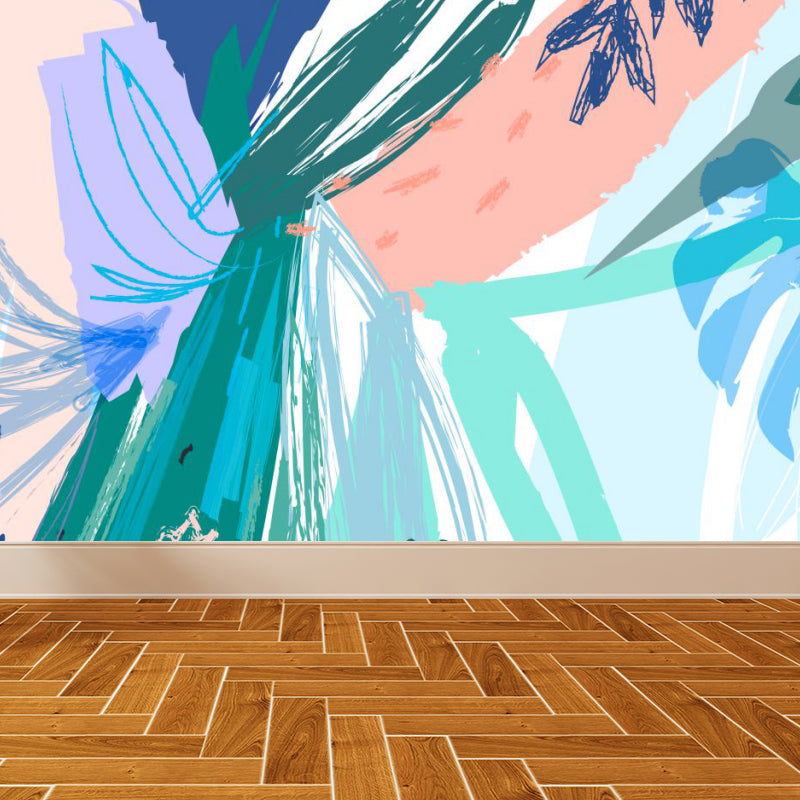 Stain-Proof Leaves Wall Mural Tropical Non-Woven Fabric Wall Art, Made to Measure Clearhalo 'Wall Decor' 'Wall Mural' 1757911
