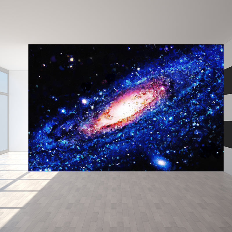 Space Milky Way Mural Wallpaper Contemporary Non-Woven Cloth Wall Art in Dark Color Clearhalo 'Wall Decor' 'Wall Mural' 1758042