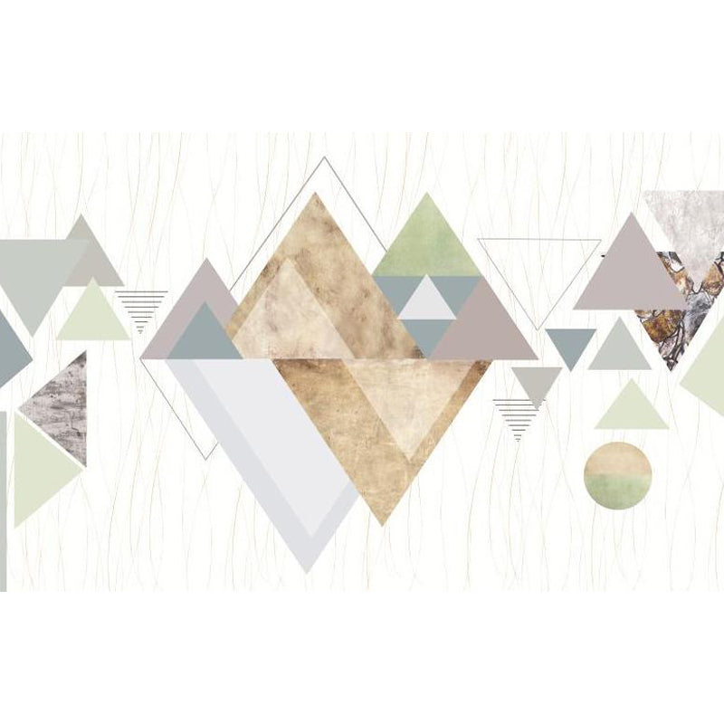 Geometric Triangle Wall Paper Mural Modern Non-Woven Cloth Wall Covering for Living Room Clearhalo 'Wall Decor' 'Wall Mural' 1758283