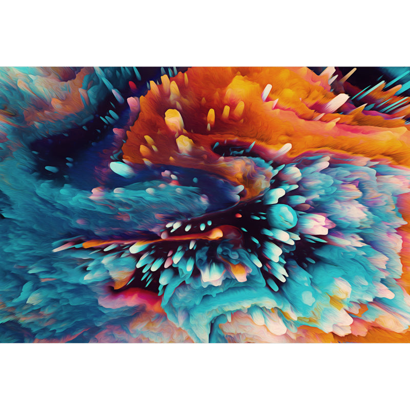 Modern Abstract Blossom Wall Mural Dark Color Moisture Resistant Wall Art for Bedroom Clearhalo 'Wall Decor' 'Wall Mural' 1758904