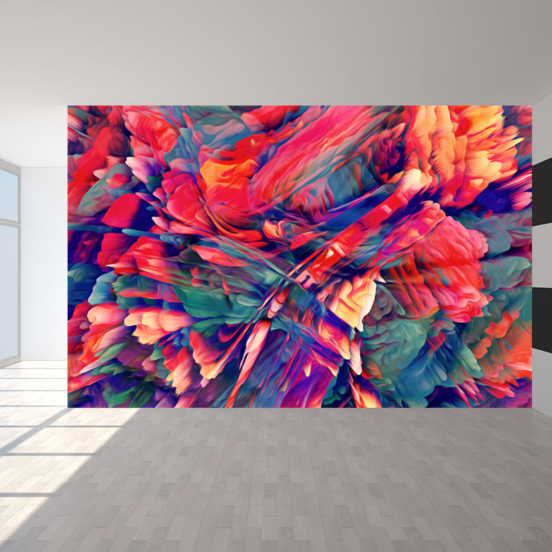 Large Burst Painting Mural Wallpaper Modern Enchanting Abstract Wall Covering in Multi Color Pink Clearhalo 'Wall Decor' 'Wall Mural' 1758961