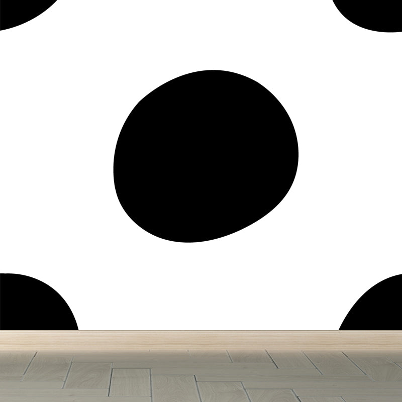 Huge Illustration Modern Wallpaper Mural with Geometrical Pattern in Black and White Black Design 1 Clearhalo 'Wall Decor' 'Wall Mural' 1759366