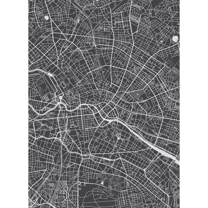 District Map Print Mural Decal Contemporary Washable Boys Bedroom Wall Decor, Customized Clearhalo 'Wall Decor' 'Wall Mural' 1759394